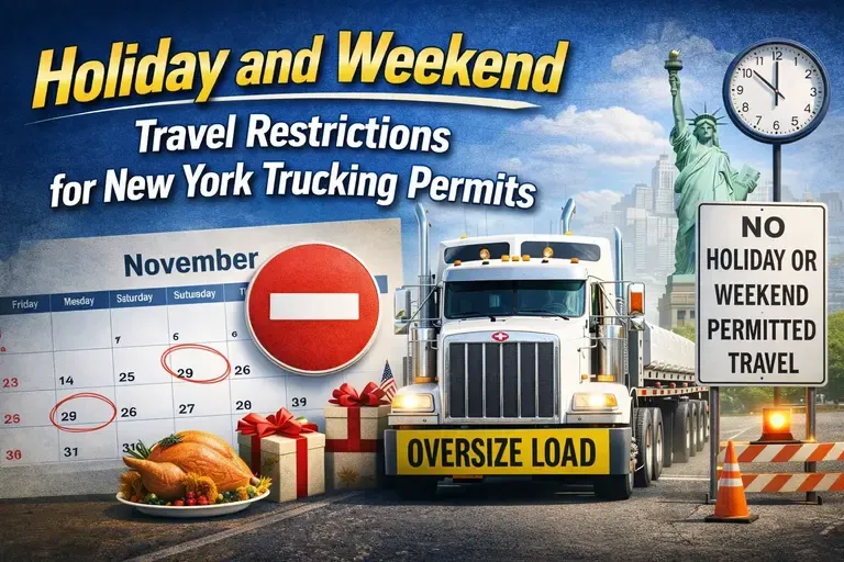 Holiday and Weekend Travel Restrictions for New York Trucking Permits