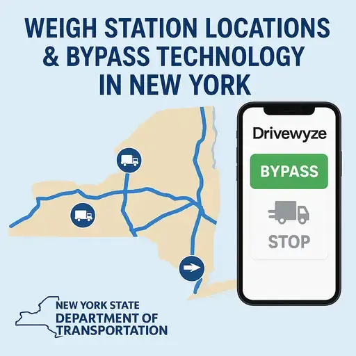 Weigh Station Locations and Bypass Technology in New York