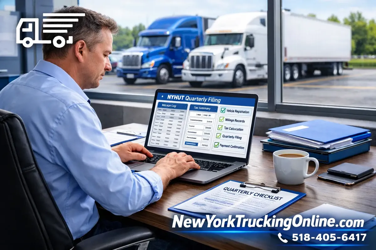 Fleet manager reviewing NYHUT report