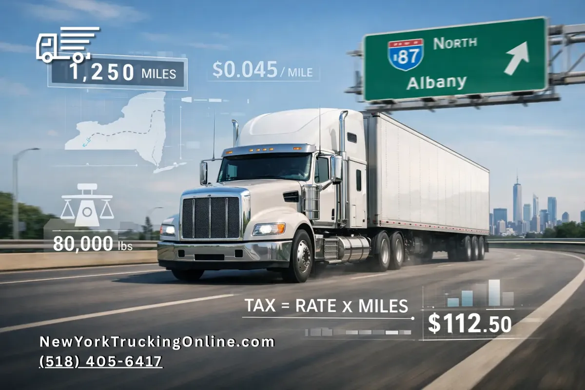 Semi-truck with NYHUT tax overlay
