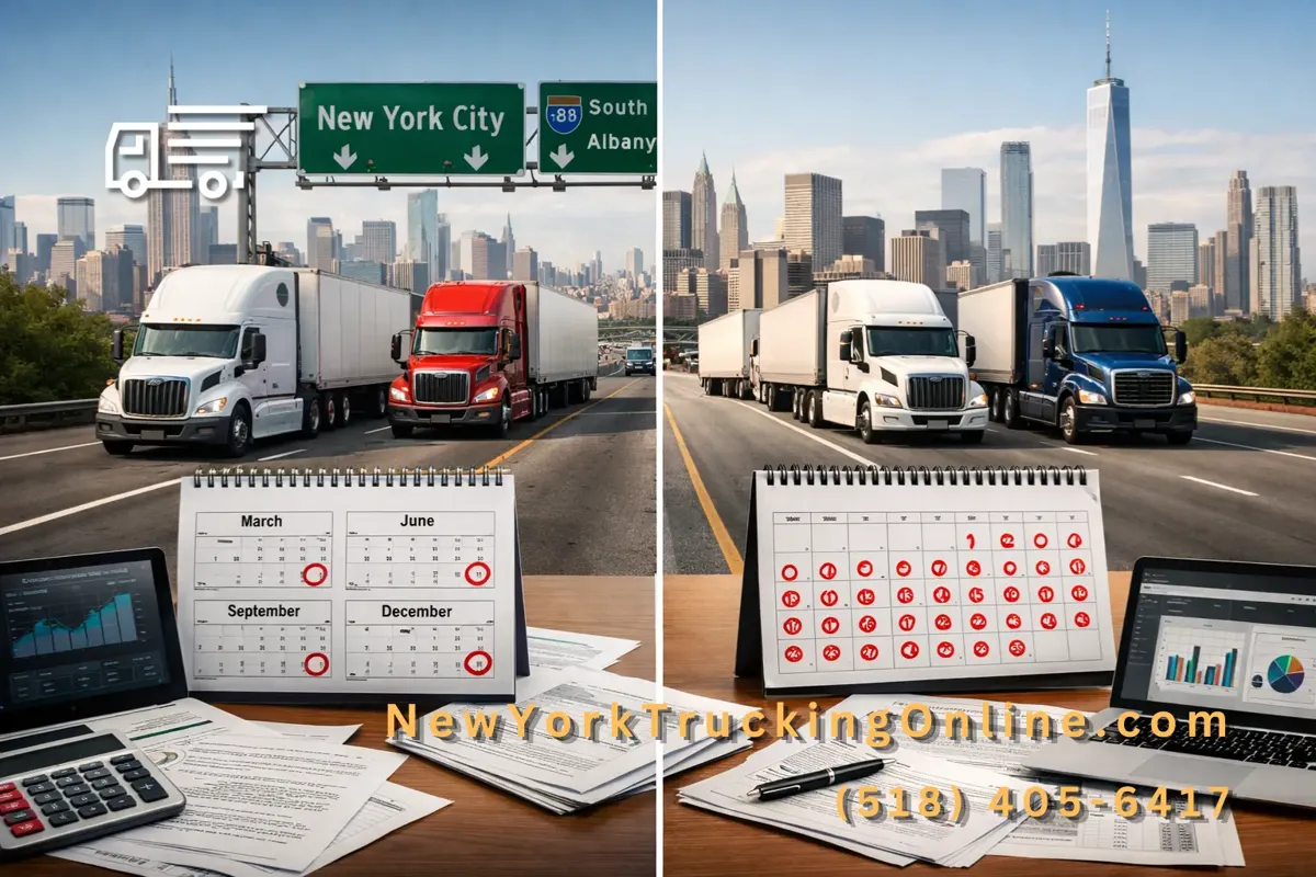 NYHUT quarterly vs monthly filing trucks