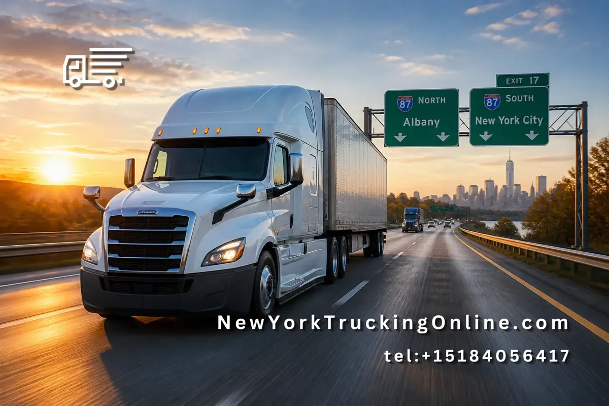 NY trip permit truck on NY highway