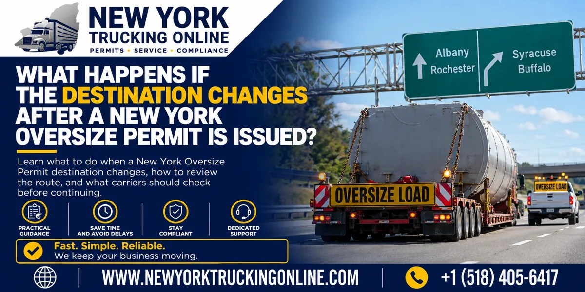 New York Oversize Permit destination change