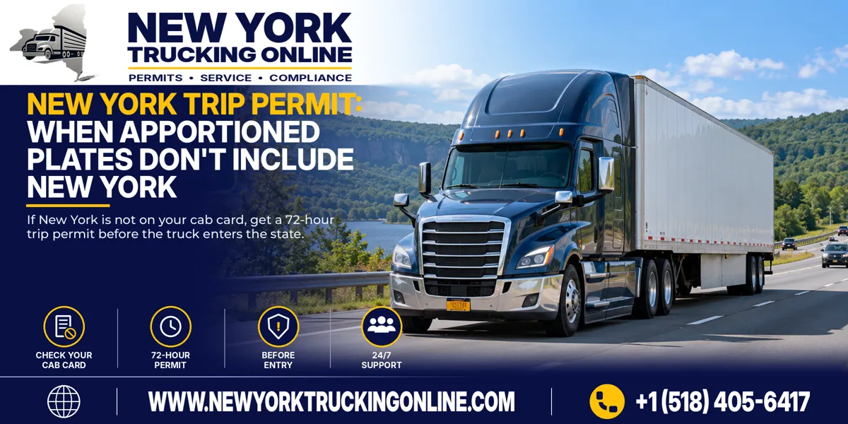 New York Trip Permit for a truck with apportioned plates that don't include New York
