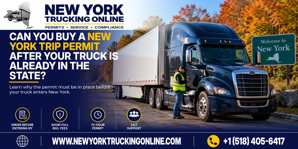 New York Trip Permit ordered on a phone before a truck crosses the New York state line