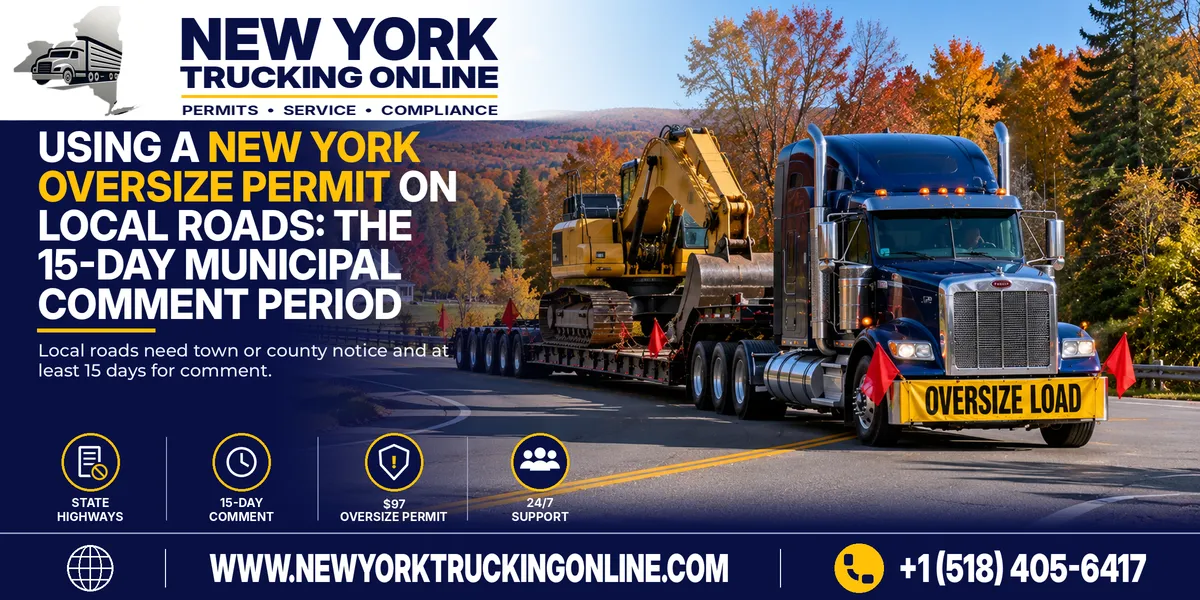 New York oversize permit load on a local road