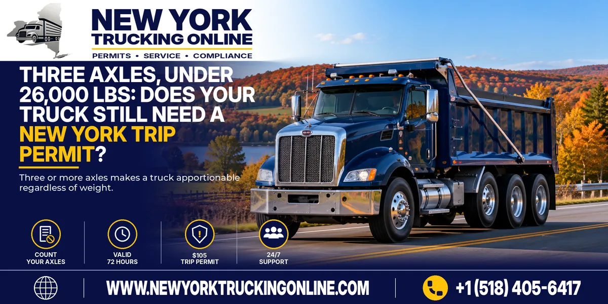 New York Trip Permit for a three-axle truck