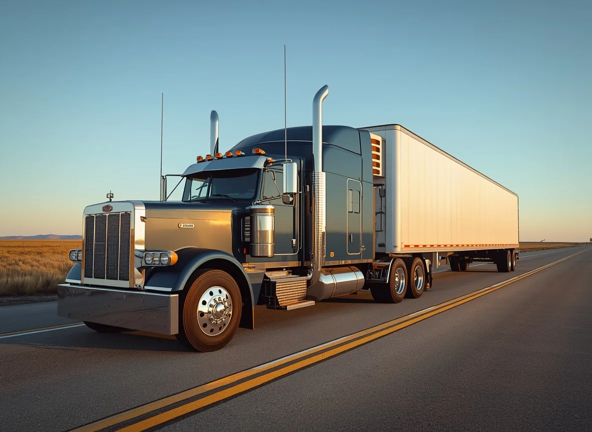 Semi-truck driving on an New York highway